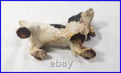 Antique Hubley Cast Iron Black & White Cocker Spaniel Dog Doorstop / Bookend