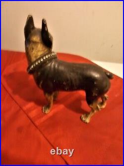 Antique Hubley Cast Iron Boston Terrier Door Stop & Bulldog Germany