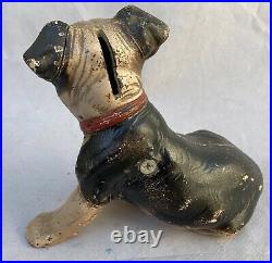 Antique Hubley Cast Iron Boston Terrier Puppy Dog Still Coin Bank Doorstop 826
