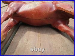 Antique Hubley Cast Iron Chestnut Brown Percheron Draft Horse Original Door Stop