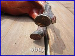 Antique Hubley Cast Iron Chestnut Brown Percheron Draft Horse Original Door Stop