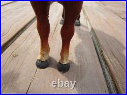 Antique Hubley Cast Iron Chestnut Brown Percheron Draft Horse Original Door Stop