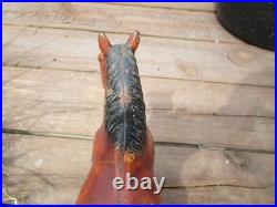 Antique Hubley Cast Iron Chestnut Brown Percheron Draft Horse Original Door Stop