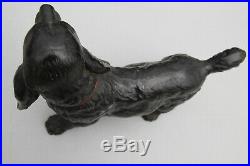 Antique Hubley Cast Iron Cocker Spaniel Black Dog Doorstop Figure 11 LARGE SIZE