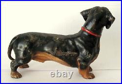 Antique Hubley Cast Iron Dachshund Doorstop Folk Art Statue Sculpture Figural Antique Hubley Cast Iron Dachshund Doorstop Folk Art Statue Sculpture Figural