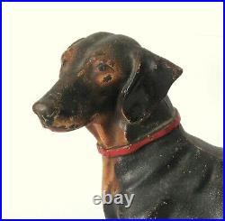 Antique Hubley Cast Iron Dachshund Doorstop Folk Art Statue Sculpture Figural Antique Hubley Cast Iron Dachshund Doorstop Folk Art Statue Sculpture Figural