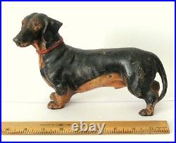 Antique Hubley Cast Iron Dachshund Doorstop Folk Art Statue Sculpture Figural Antique Hubley Cast Iron Dachshund Doorstop Folk Art Statue Sculpture Figural
