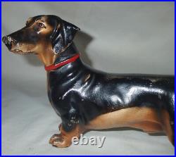 Antique Hubley Cast Iron Dachshund Weenie Dog Doorstop Art Statue Home Sculpture