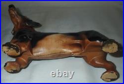 Antique Hubley Cast Iron Dachshund Weenie Dog Doorstop Art Statue Home Sculpture