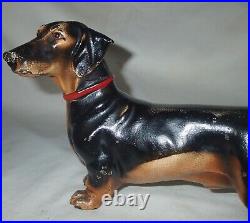 Antique Hubley Cast Iron Dachshund Weenie Dog Doorstop Art Statue Home Sculpture