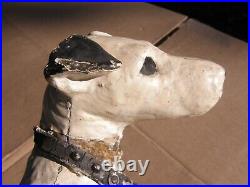 Antique Hubley Cast Iron Dog Door Stop Wire Fox Terrier 8x8
