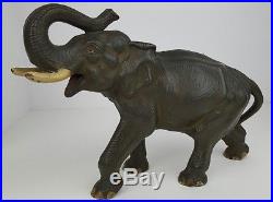 Antique Hubley Cast Iron Elephant Doorstop Decorative Art Highly Detailed Heavy