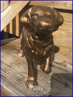 Antique Hubley Cast Iron English Setter Hunting Pointer Dog Doorstop old gold