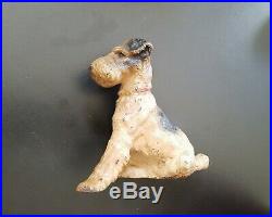 Antique Hubley Cast Iron Fox Terrier Dog Art Statue Sculpture Paper Weight