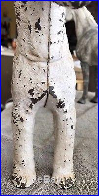 Antique Hubley Cast Iron Fox Terrier Dog Doorstop Exta Rare Front Facing Large