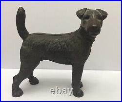 Antique Hubley Cast Iron Fox Terrier Dog Figurine Doorstop