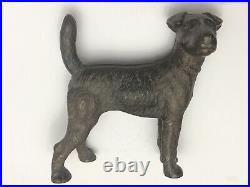 Antique Hubley Cast Iron Fox Terrier Dog Figurine Doorstop