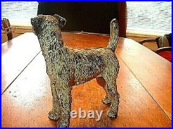 Antique Hubley Cast Iron Fox Terrier Dog With Original Paint
