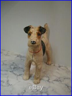 Antique Hubley Cast Iron Fox Terrier Doorstop HUBLEY Doorstop