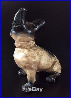 Antique Hubley Cast Iron French Bulldog Doorstop Dog Terrier