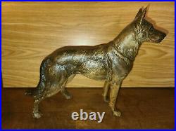 Antique Hubley Cast Iron German Shepard Dog Doorstop Figure Statue
