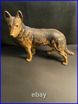 Antique Hubley Cast Iron German Shepard Dog Sculpture / Door Stopper