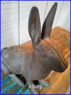 Antique Hubley Cast Iron Rabbit Doorstop, 15 pound 12, VGC with Original Patina