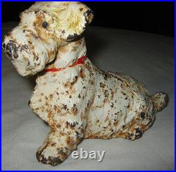 Antique Hubley Cast Iron Sealyham Terrier Dog Art Statue Bookend Weight Doorstop