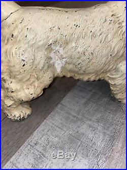 Antique Hubley Cast Iron Sealyham Terrier Dog Art Statue Home Garden Door Stop