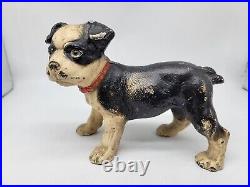 Antique Hubley Cast Iron Standing Boston Terrier Pup Book End