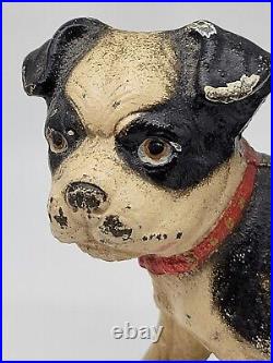 Antique Hubley Cast Iron Standing Boston Terrier Pup Book End