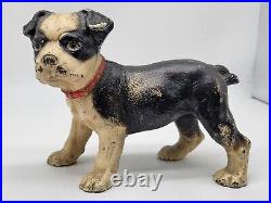 Antique Hubley Cast Iron Standing Boston Terrier Pup Book End