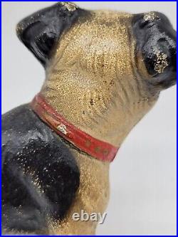 Antique Hubley Cast Iron Standing Boston Terrier Pup Book End