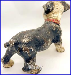 Antique Hubley Cast Iron Standing Boston Terrier Puppy Door Stop RARE LEFT Pose