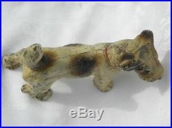 Antique Hubley Cast Iron Standing Fox Terrier Dog Doorstop or Bookend #1