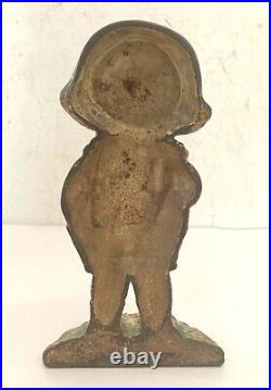 Antique Hubley Cast iron Doorstop Girl with Teddy Bear