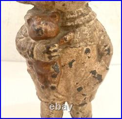 Antique Hubley Cast iron Doorstop Girl with Teddy Bear