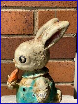 Antique Hubley Cat. #86 Cast Iron Peter Rabbit Doorstop