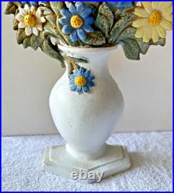 Antique Hubley Cosmos in Vase Large Cast Iron Doorstop 17 3/4