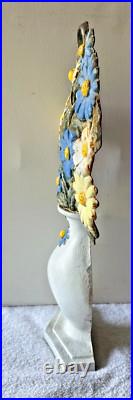 Antique Hubley Cosmos in Vase Large Cast Iron Doorstop 17 3/4