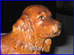 Antique Hubley Dog Doorstop Cocker Spaniel Cast Iron Home Art Statue Door Stop