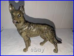 Antique Hubley Figural Cast Iron German Shepard Dog Doorstop