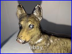 Antique Hubley Figural Cast Iron German Shepard Dog Doorstop