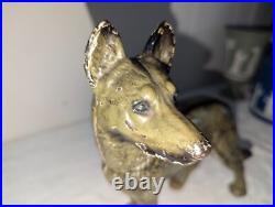 Antique Hubley Figural Cast Iron German Shepard Dog Doorstop