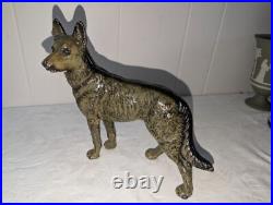 Antique Hubley Figural Cast Iron German Shepard Dog Doorstop