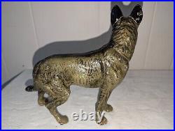 Antique Hubley Figural Cast Iron German Shepard Dog Doorstop