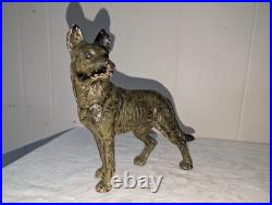 Antique Hubley Figural Cast Iron German Shepard Dog Doorstop