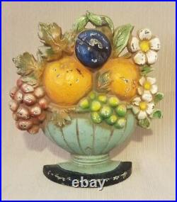 Antique Hubley Fruit Bowl Cast Iron Doorstop, #456