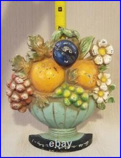 Antique Hubley Fruit Bowl Cast Iron Doorstop, #456