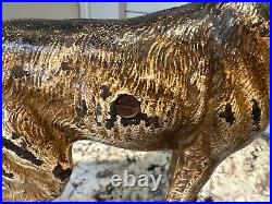 Antique Hubley German Shepherd Dog Cast Iron Door Stop 9.25H 10L Original